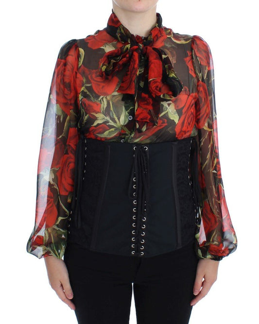 Dolce & Gabbana Elegant Black Floral Brocade Corset Belt - Sandy Store ByNet