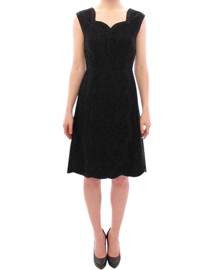 Dolce & Gabbana Elegant Black Floral Lace Dress - Sandy Store ByNet