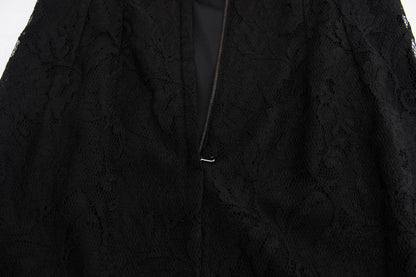 Dolce & Gabbana Elegant Black Floral Lace Maxi Dress - Sandy Store ByNet