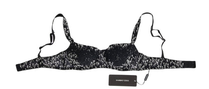 Dolce & Gabbana Elegant Black Floral Lace Silk Bra - Sandy Store ByNet