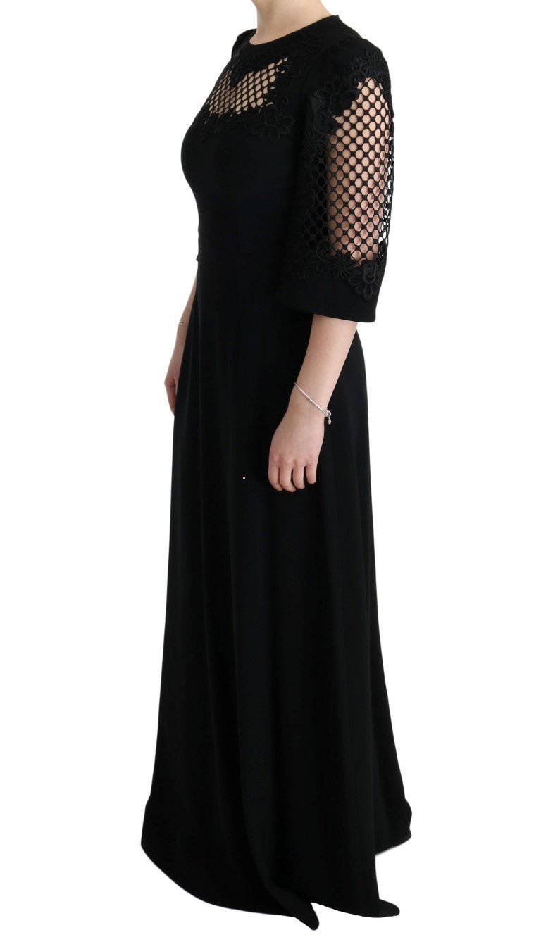 Dolce & Gabbana Elegant Black Floral Maxi Dress - Sandy Store ByNet