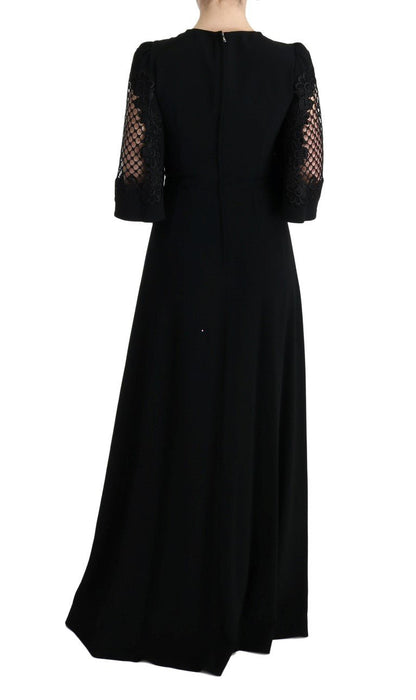 Dolce & Gabbana Elegant Black Floral Maxi Dress - Sandy Store ByNet
