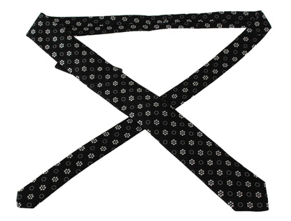 Dolce & Gabbana Elegant Black Floral Silk Necktie - Sandy Store ByNet