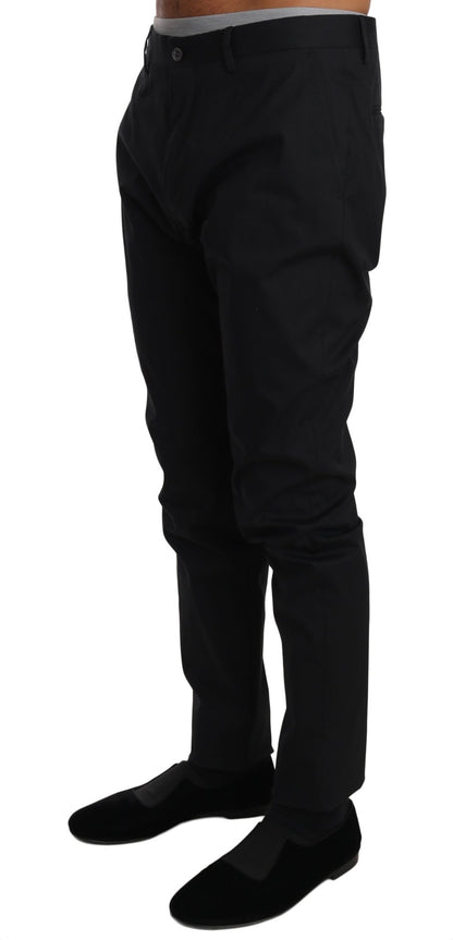 Dolce & Gabbana Elegant Black Formal Wool - Blend Trousers - Sandy Store ByNet