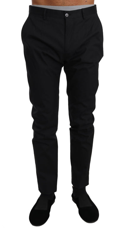 Dolce & Gabbana Elegant Black Formal Wool - Blend Trousers - Sandy Store ByNet