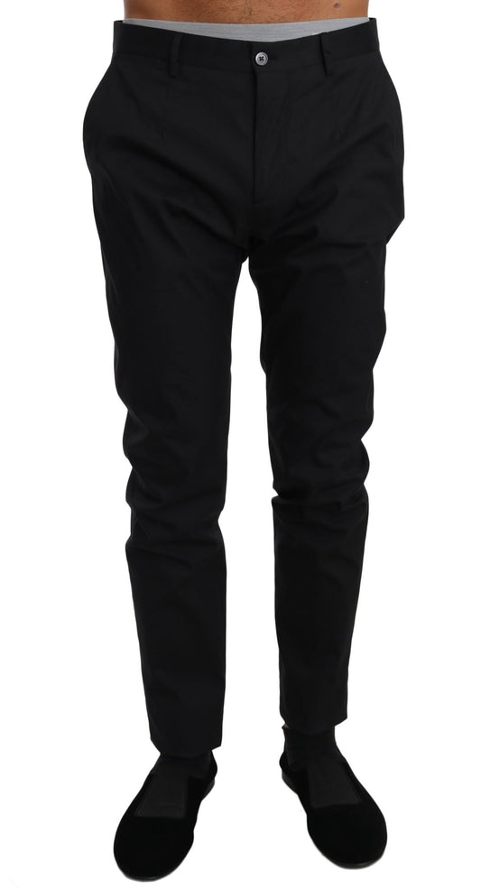 Dolce & Gabbana Elegant Black Formal Wool - Blend Trousers - Sandy Store ByNet