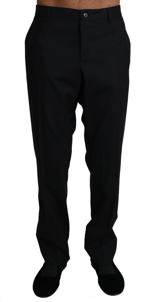 Dolce & Gabbana Elegant Black Formal Wool Blend Trousers - Sandy Store ByNet