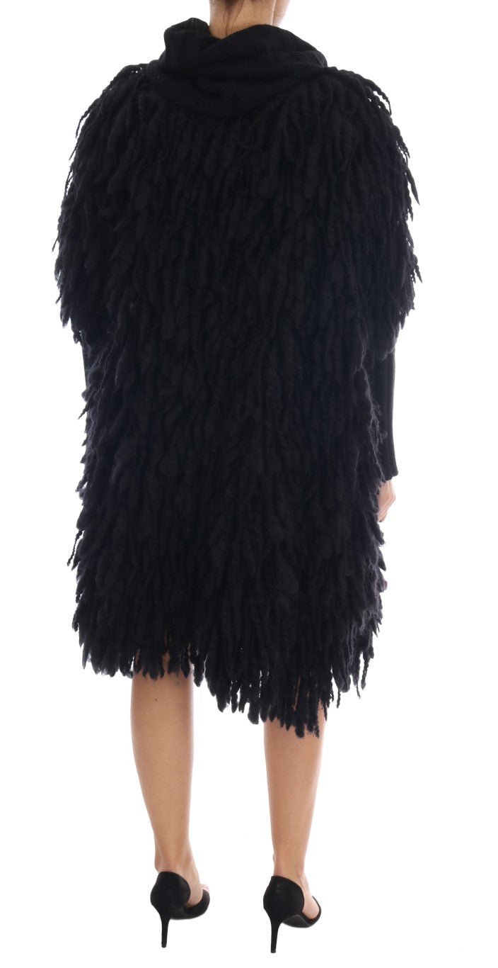 Dolce & Gabbana Elegant Black Fringed Wool - Cashmere Sweater - Sandy Store ByNet