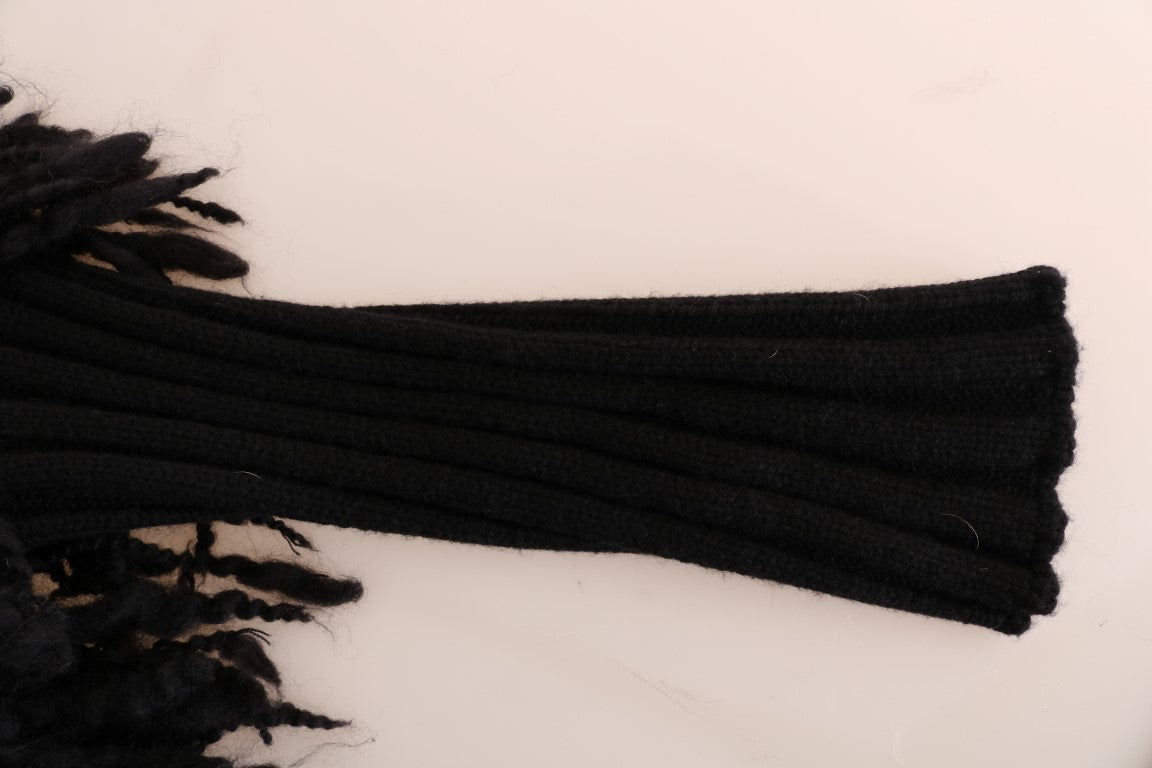 Dolce & Gabbana Elegant Black Fringed Wool - Cashmere Sweater - Sandy Store ByNet