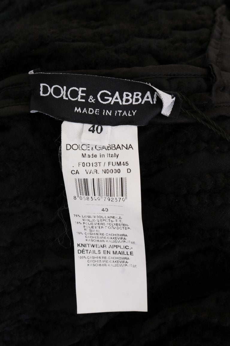 Dolce & Gabbana Elegant Black Fringed Wool - Cashmere Sweater - Sandy Store ByNet