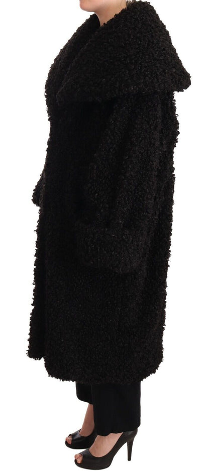Dolce & Gabbana Elegant Black Fur Cape Trench Coat - Sandy Store ByNet