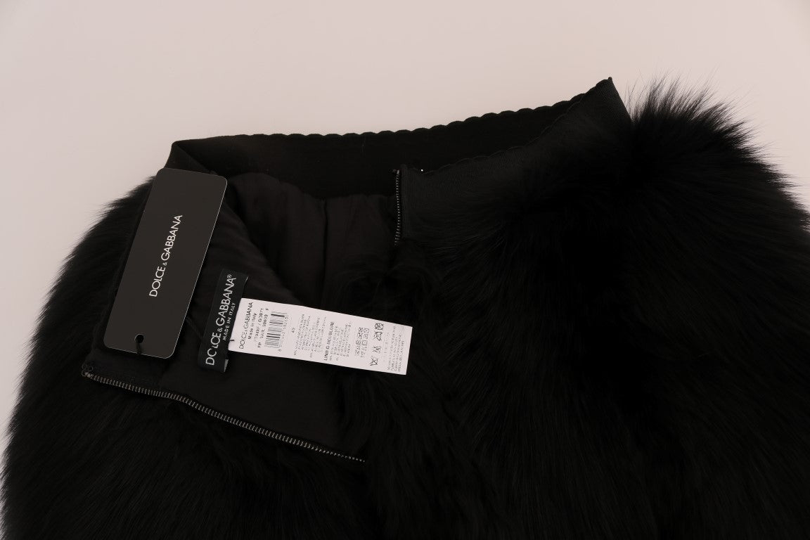 Dolce & Gabbana Elegant Black Fur Mini Shorts Hot Pants - Sandy Store ByNet