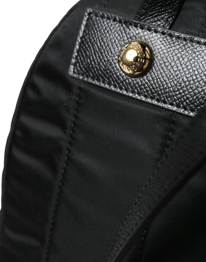 Dolce & Gabbana Elegant Black Gold Detail Backpack - Sandy Store ByNet