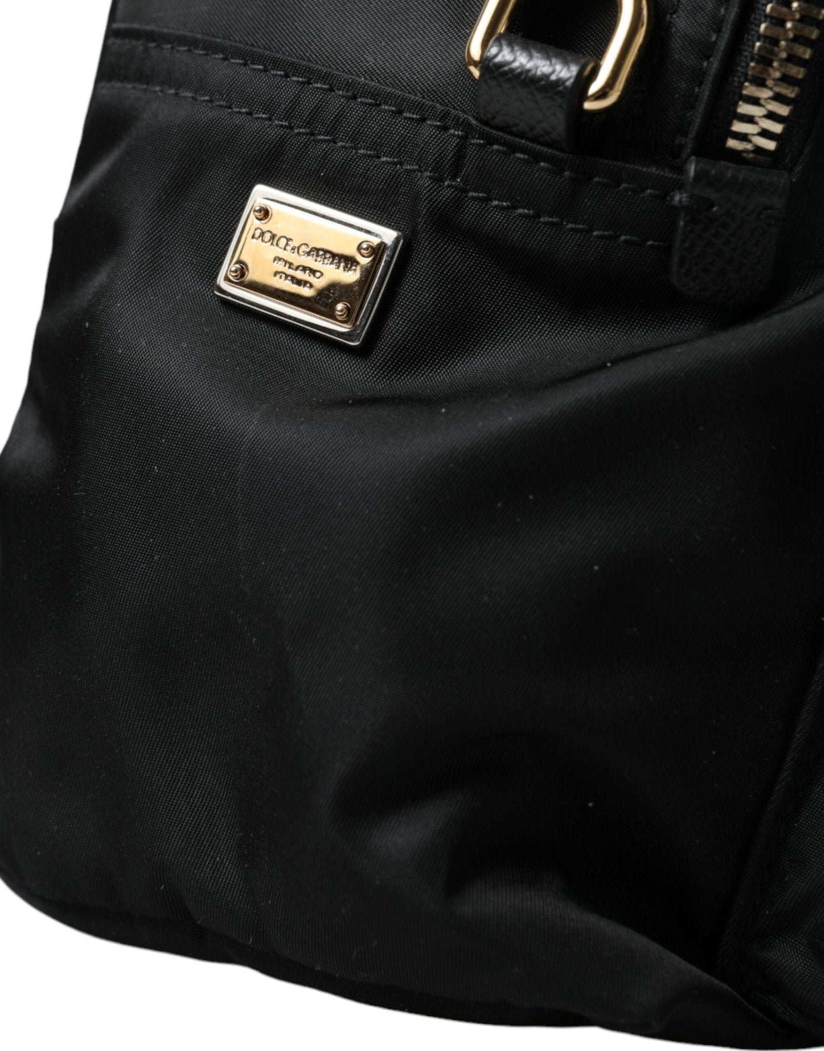Dolce & Gabbana Elegant Black Gold Detail Backpack - Sandy Store ByNet