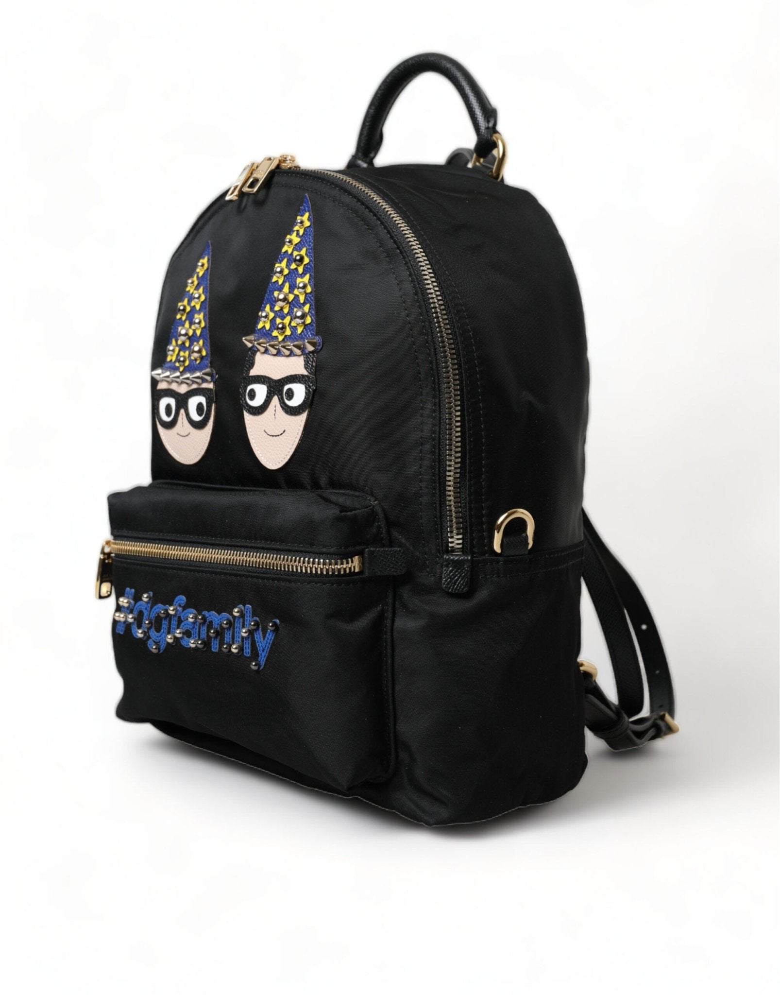 Dolce & Gabbana Elegant Black Gold Detail Backpack - Sandy Store ByNet