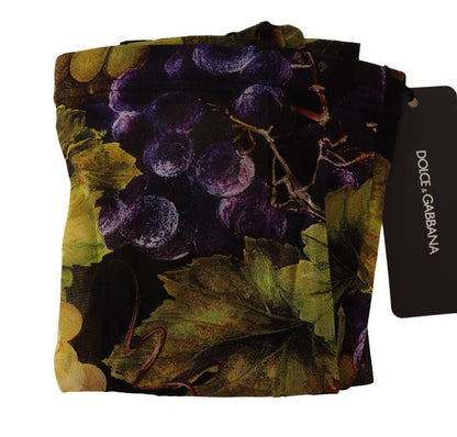 Dolce & Gabbana Elegant Black Grapes Printed Nylon Tights - Sandy Store ByNet