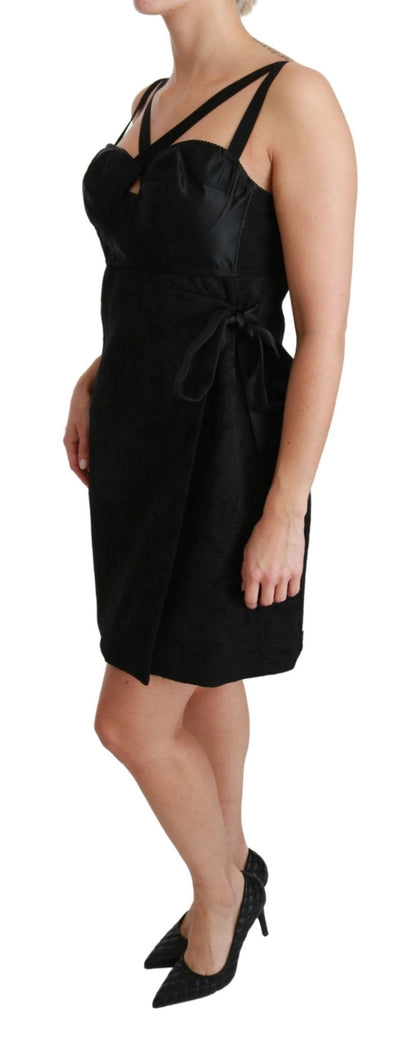Dolce & Gabbana Elegant Black Jacquard Sheath Dress - Sandy Store ByNet
