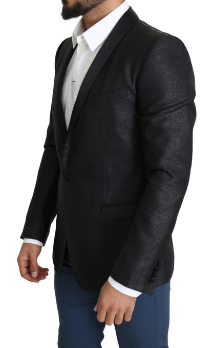 Dolce & Gabbana Elegant Black Jacquard Slim Fit Blazer - Sandy Store ByNet