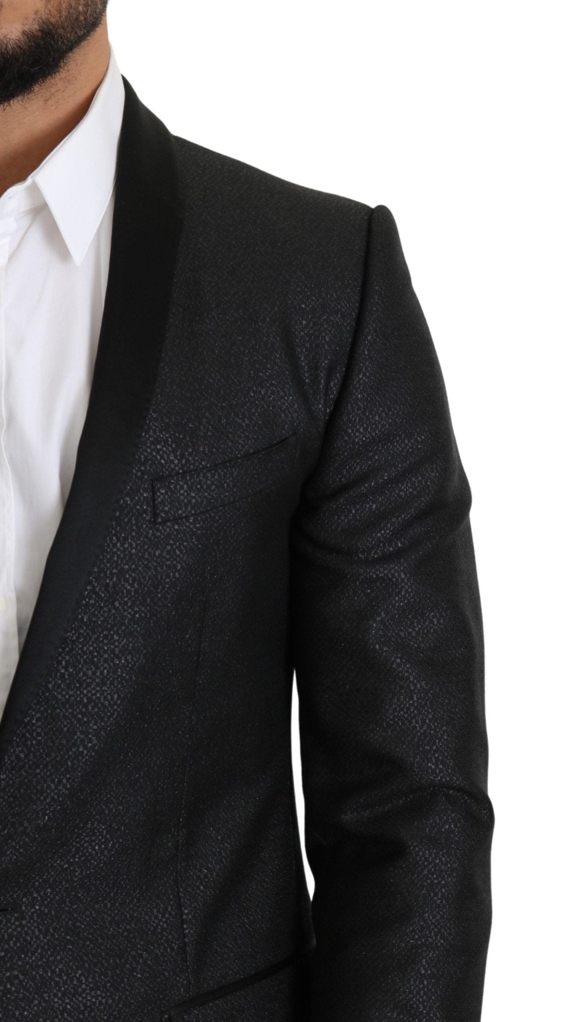 Dolce & Gabbana Elegant Black Jacquard Slim Fit Blazer - Sandy Store ByNet