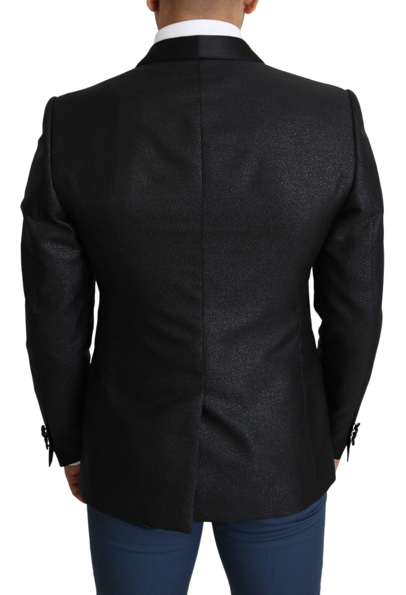 Dolce & Gabbana Elegant Black Jacquard Slim Fit Blazer - Sandy Store ByNet