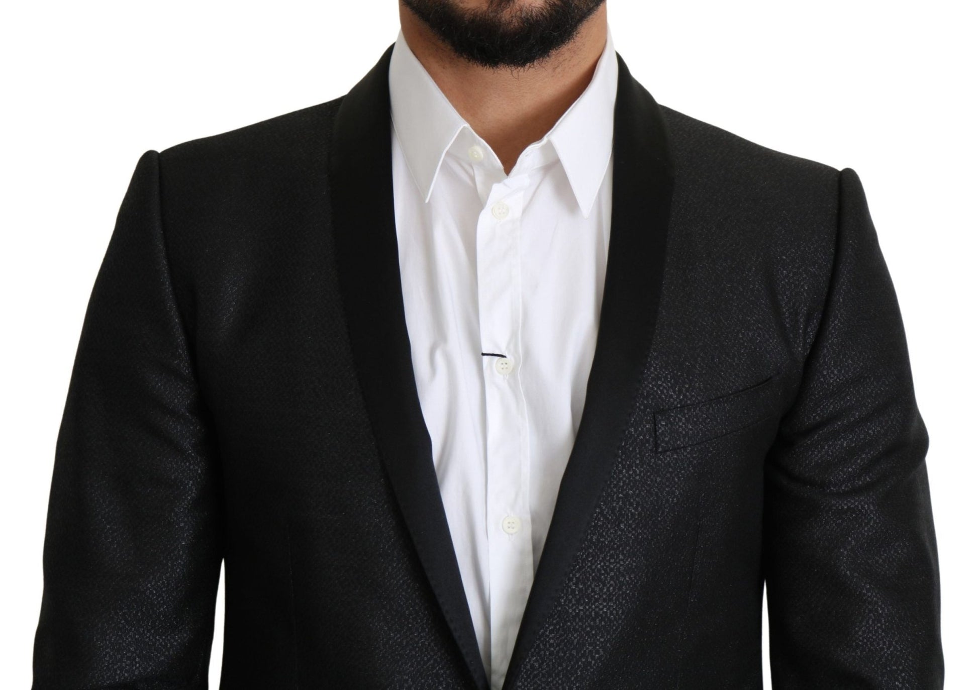 Dolce & Gabbana Elegant Black Jacquard Slim Fit Blazer - Sandy Store ByNet