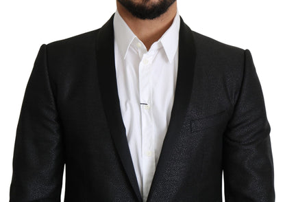 Dolce & Gabbana Elegant Black Jacquard Slim Fit Blazer - Sandy Store ByNet