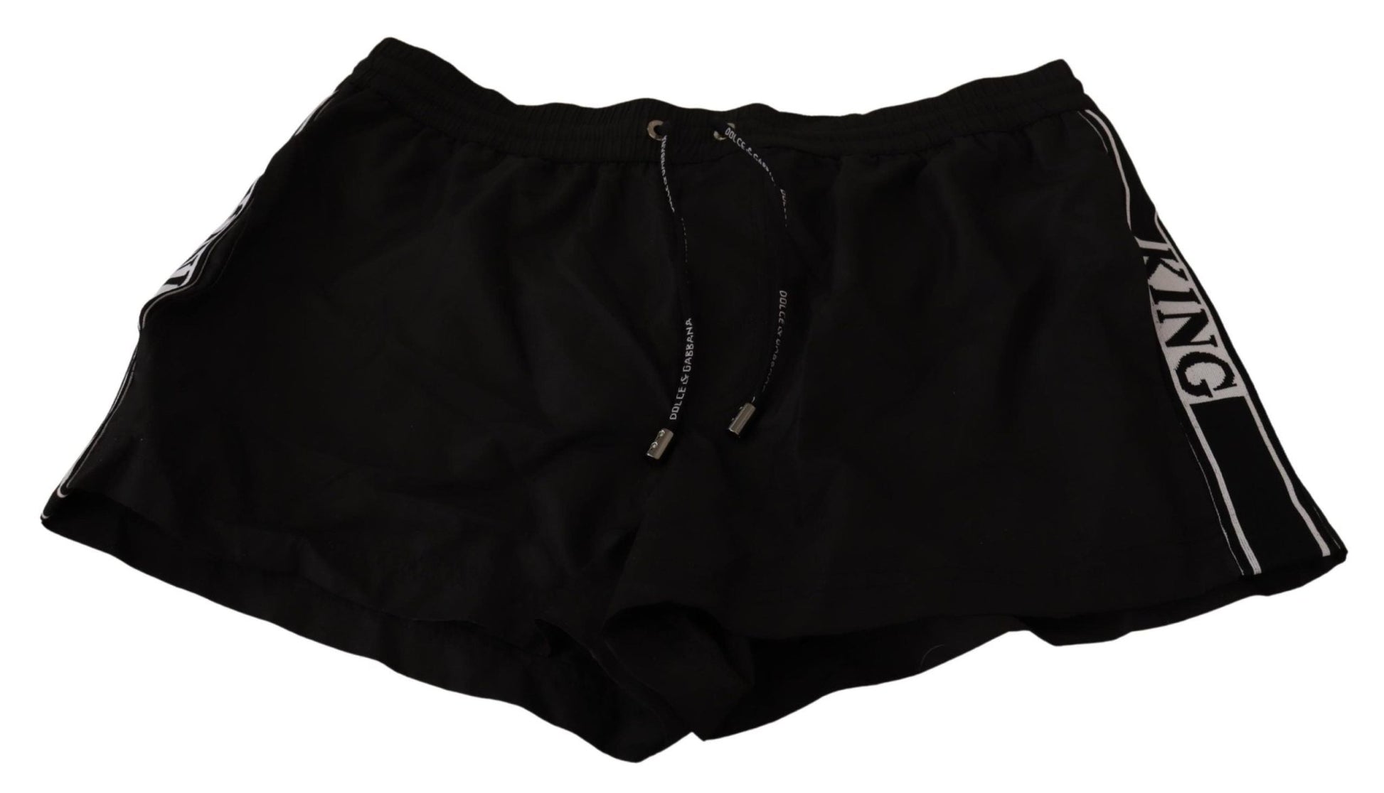Dolce & Gabbana Elegant Black KING Motive Swim Trunks - Sandy Store ByNet