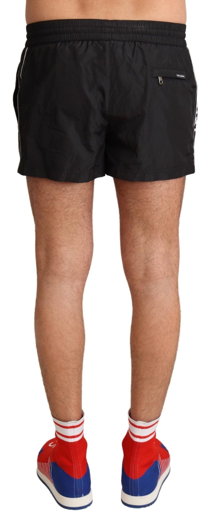 Dolce & Gabbana Elegant Black KING Motive Swim Trunks - Sandy Store ByNet
