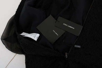 Dolce & Gabbana Elegant Black Lace Heart Applique Shift Dress - Sandy Store ByNet