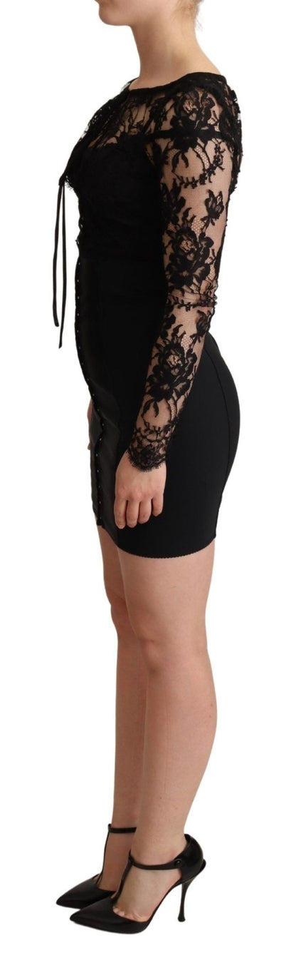 Dolce & Gabbana Elegant Black Lace Mini - Dress Delight - Sandy Store ByNet