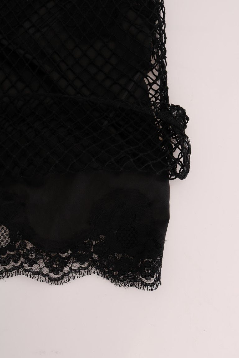 Dolce & Gabbana Elegant Black Lace Sleeveless Cami Blouse - Sandy Store ByNet