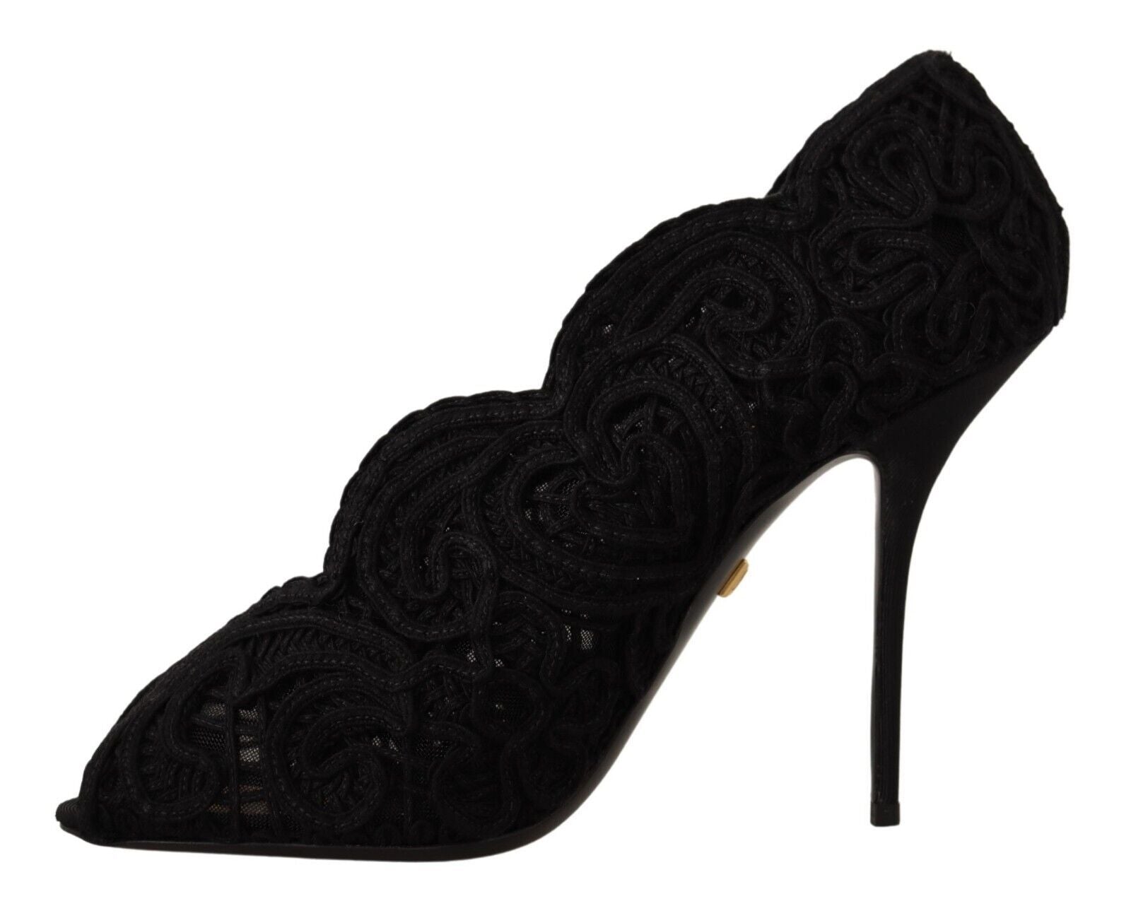 Dolce & Gabbana Elegant Black Lace Stiletto Heels - Sandy Store ByNet