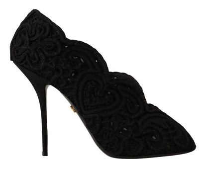 Dolce & Gabbana Elegant Black Lace Stiletto Heels - Sandy Store ByNet