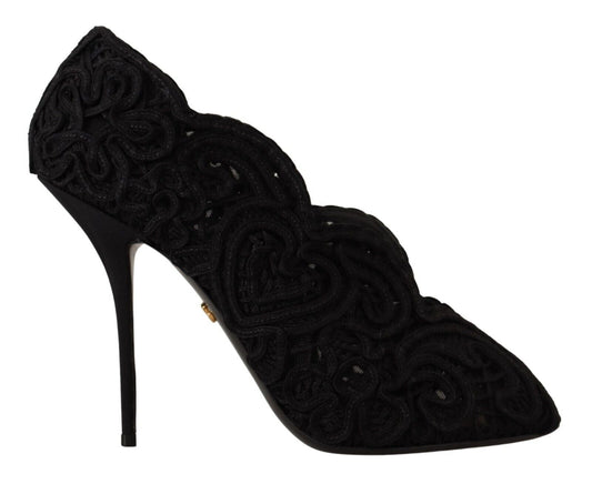 Dolce & Gabbana Elegant Black Lace Stiletto Heels - Sandy Store ByNet
