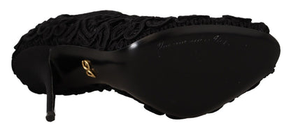 Dolce & Gabbana Elegant Black Lace Stiletto Heels - Sandy Store ByNet
