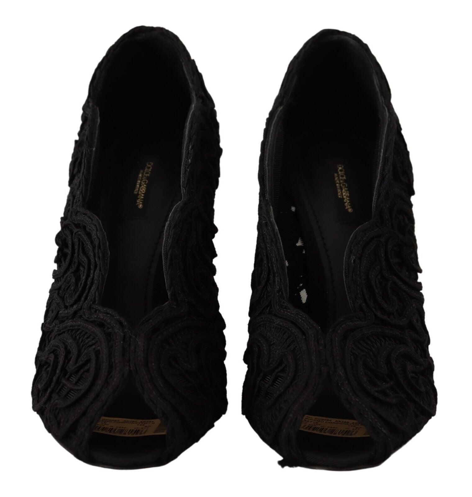 Dolce & Gabbana Elegant Black Lace Stiletto Heels - Sandy Store ByNet