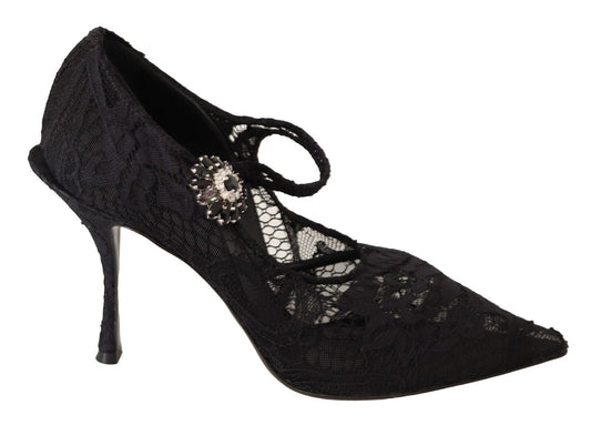 Dolce & Gabbana Elegant Black Lace Stiletto Pumps - Sandy Store ByNet