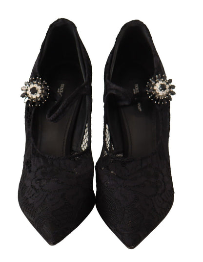 Dolce & Gabbana Elegant Black Lace Stiletto Pumps - Sandy Store ByNet