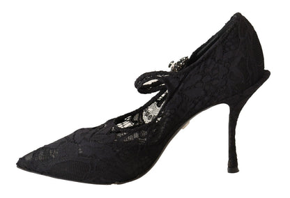 Dolce & Gabbana Elegant Black Lace Stiletto Pumps - Sandy Store ByNet