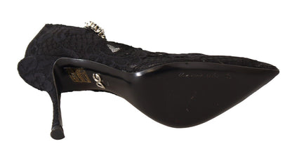 Dolce & Gabbana Elegant Black Lace Stiletto Pumps - Sandy Store ByNet