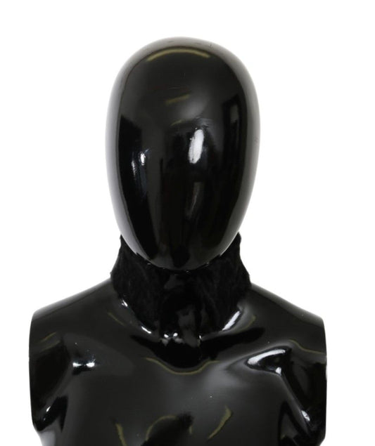 Dolce & Gabbana Elegant Black Lambskin Scarf - Sandy Store ByNet