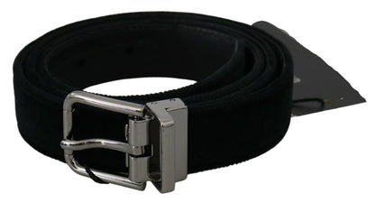 Dolce & Gabbana Elegant Black Leather Belt with Velvet Interior - Sandy Store ByNet