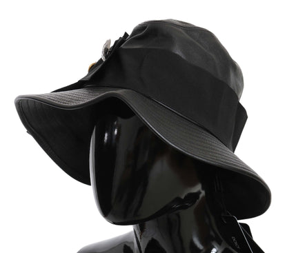 Dolce & Gabbana Elegant Black Leather Cloche Cap - Sandy Store ByNet