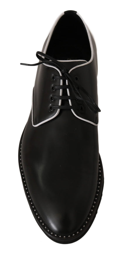 Dolce & Gabbana Elegant Black Leather Derby Dress Shoes - Sandy Store ByNet
