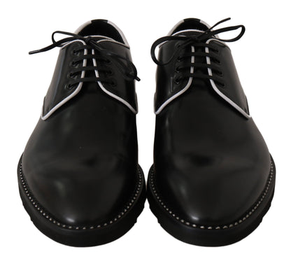 Dolce & Gabbana Elegant Black Leather Derby Dress Shoes - Sandy Store ByNet