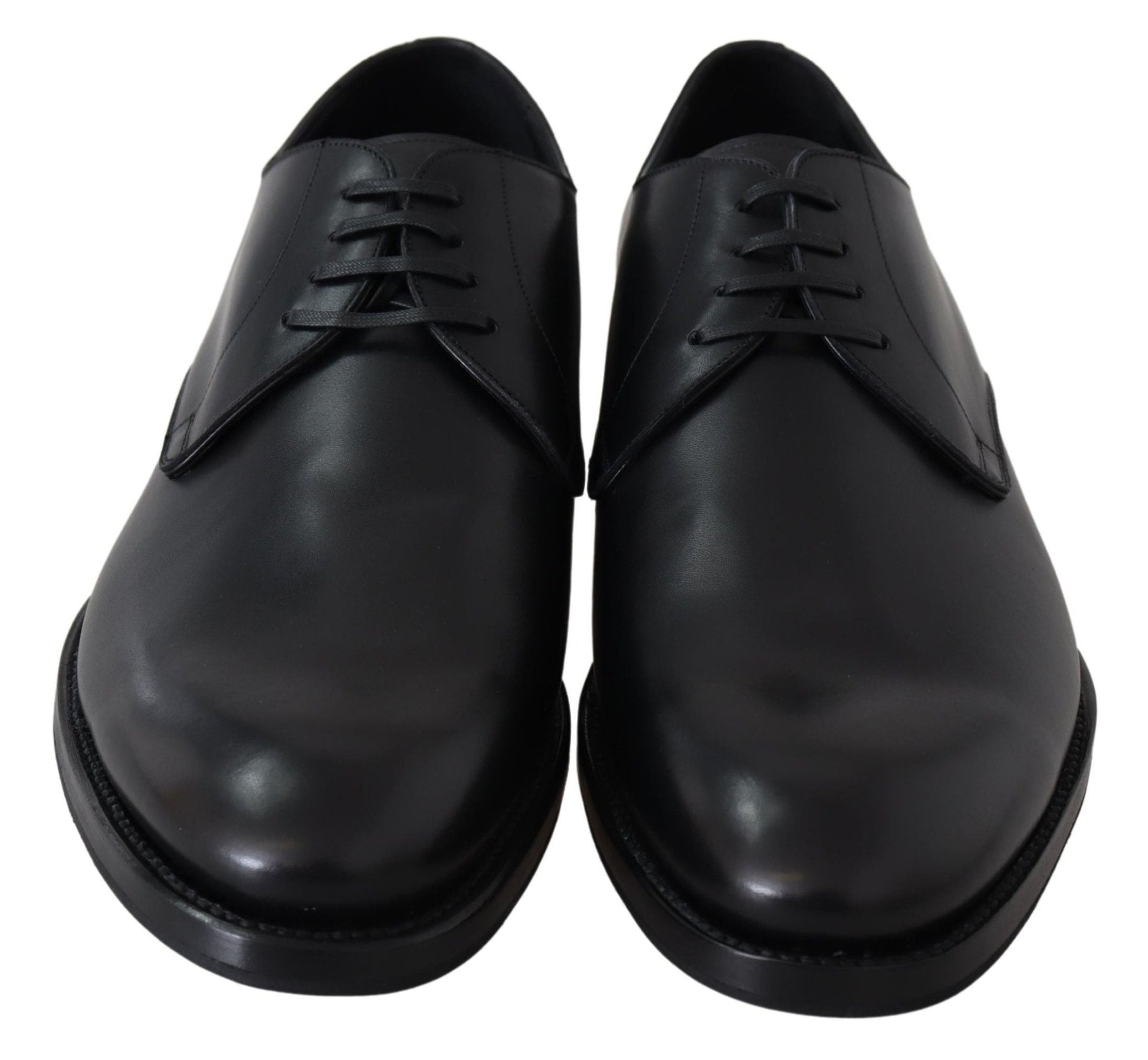 Dolce & Gabbana Elegant Black Leather Derby Dress Shoes - Sandy Store ByNet