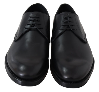Dolce & Gabbana Elegant Black Leather Derby Dress Shoes - Sandy Store ByNet