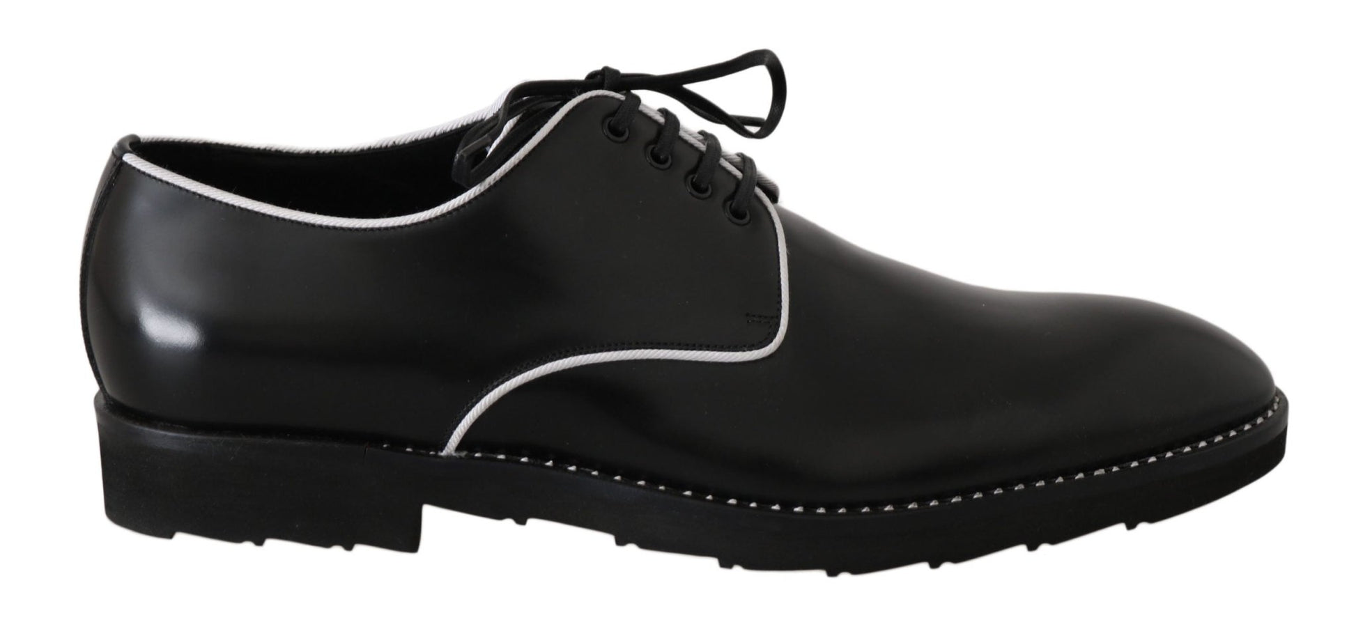 Dolce & Gabbana Elegant Black Leather Derby Dress Shoes - Sandy Store ByNet