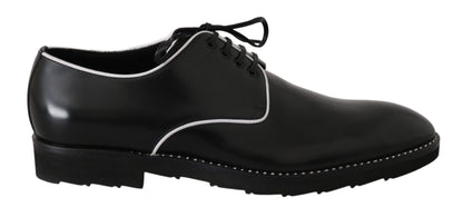 Dolce & Gabbana Elegant Black Leather Derby Dress Shoes - Sandy Store ByNet