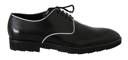 Dolce & Gabbana Elegant Black Leather Derby Dress Shoes - Sandy Store ByNet